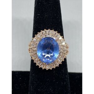 Tiara .925 Sterling Silver Cubic Zirconia SRZ2821AQRP Ring 6 MSRP $135 NM125